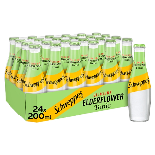 Schweppes Slimline Elderflower Tonic 24x200ml.