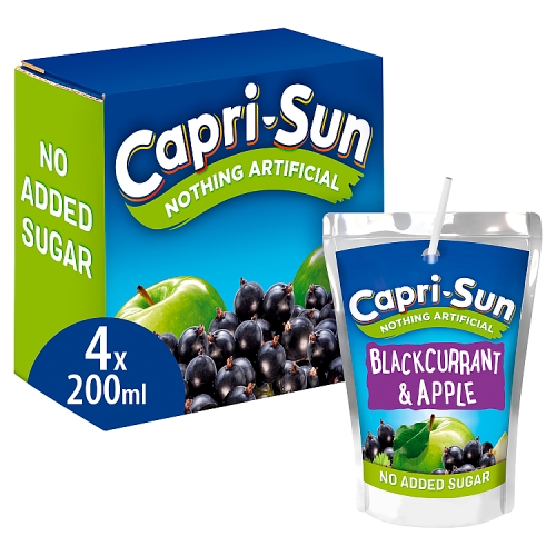 Capri-Sun Nothing Artificial No Added Sugar Blackcurrant and Apple (4x200ml)8.