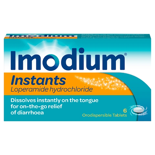 Imodium Instants for on the go Diarrhoea Relief 6 Tablets.