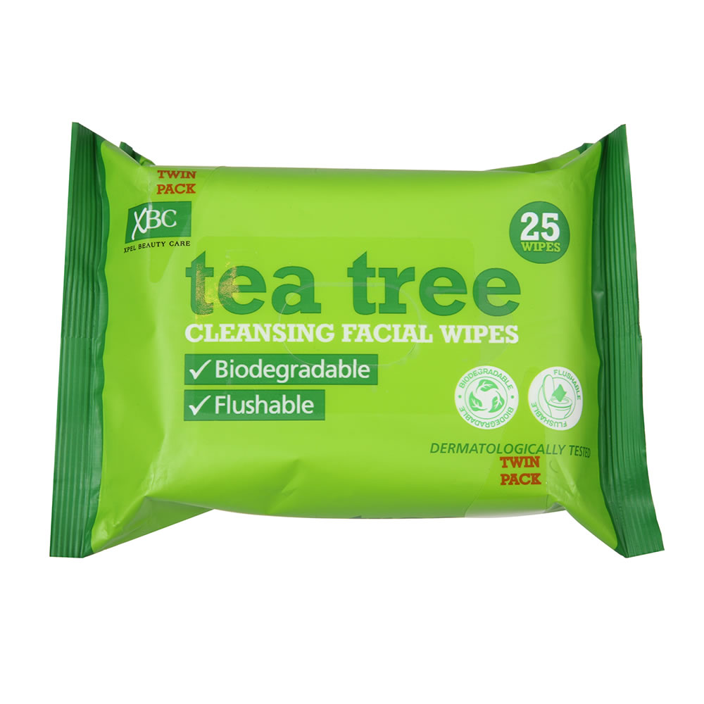 Tea Tree Facial Wipes Twin Pack.