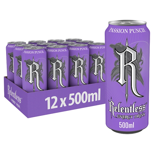 Relentless Passion Punch Energy Drink 12x500ml.
