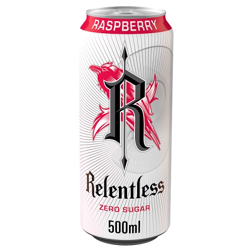 Relentless Raspberry Zero Energy Drink 12x500ml.