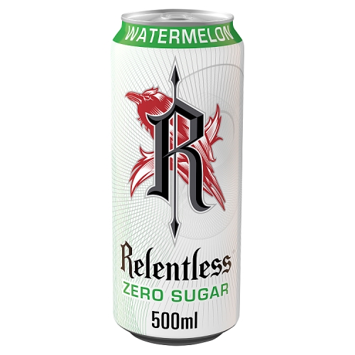 Relentless Watermelon Zero Sugar Energy Drink 12x500ml.
