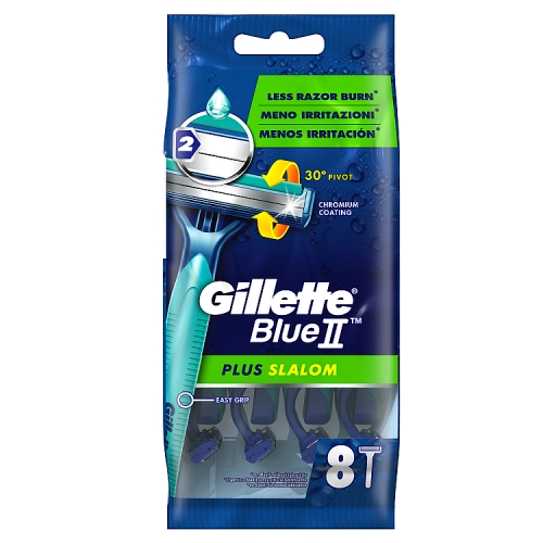 Gillette BlueII Slalom Disposable Razors x8.