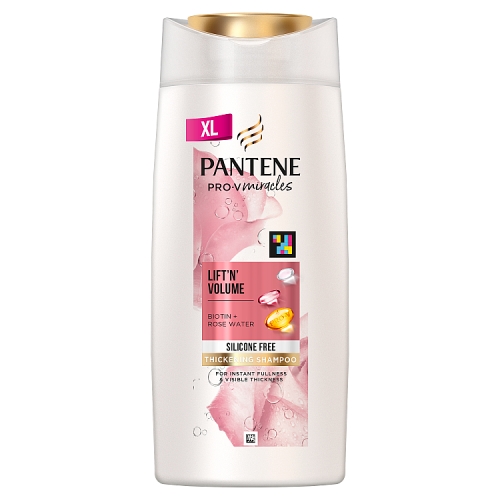 Pantene Biotin & Rose Water Thickening Shampoo, Lift ‘n’ Volume 600ml.