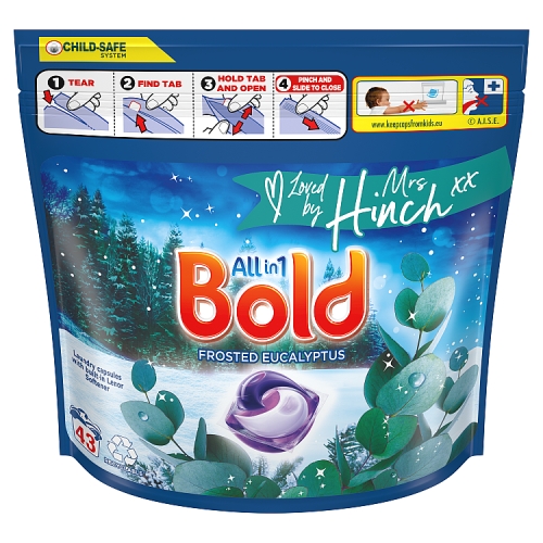 Bold All-in-1 Pods Washing Liquid Capsules,43 Washes.