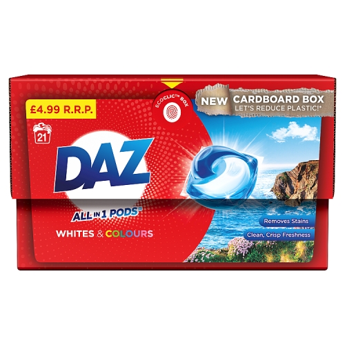 DAZ All-in-1 Pods Washing Liquid Capsules, 21 Washes PM £4.99