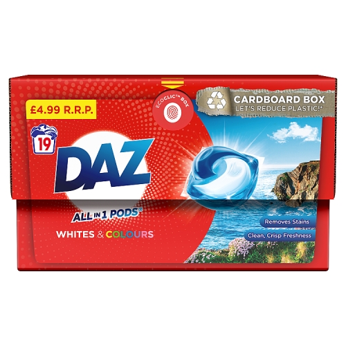 DAZ All-in-1 Pods Washing Liquid Capsules, 19 Washes PM £4.99