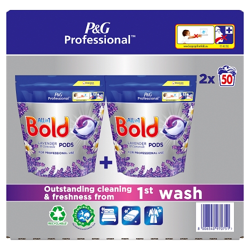 Bold Professional Allin1 Pods Washing Capsules,Lavender & Camomile,100 washes.