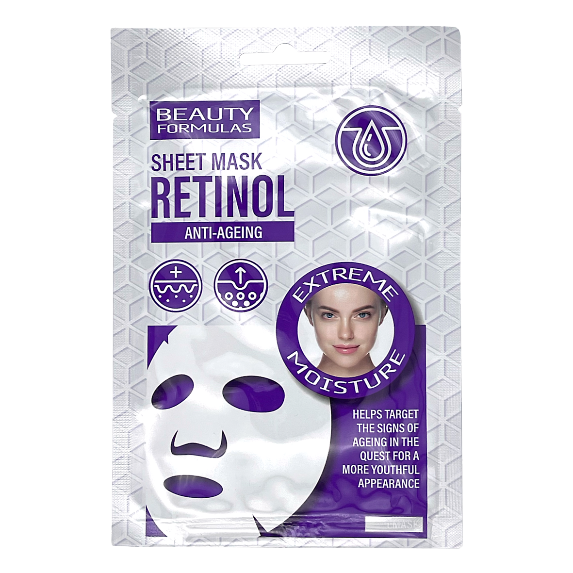 Retinol anti ageing facial sheet mask.