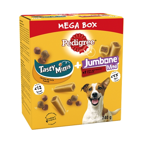 Pedigree Tasty Minis & Jumbone Adult Small Dog Treats Mega Box 740g.