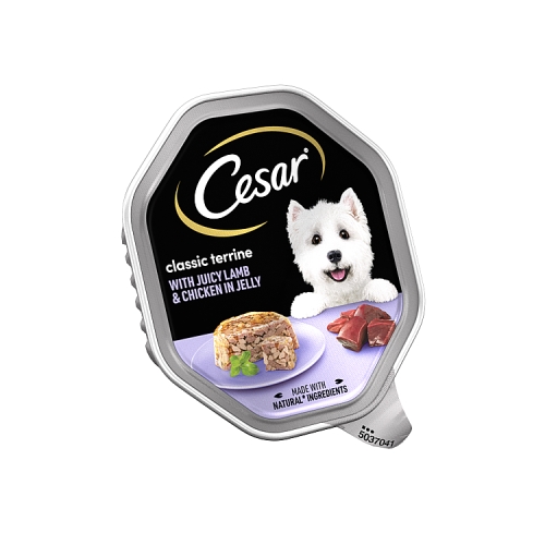 Cesar Classics Terrine Dog Food Tray Lamb & Chicken in Jelly 150g.