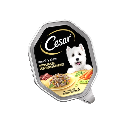 Cesar Country Stew Adult Wet Dog Food Tray Chicken & Veg in Gravy 150g.