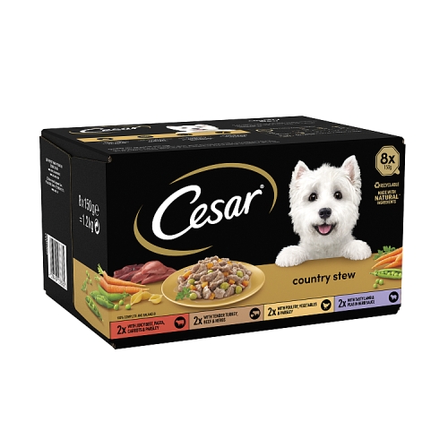 Cesar Country Stew Adult Wet Dog Food Trays Special Selection 8x150g.