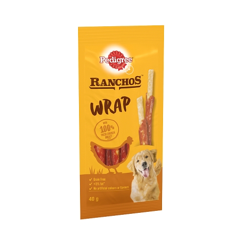Pedigree Ranchos Wrap Adult Dog Treats Chicken Sticks 40g.