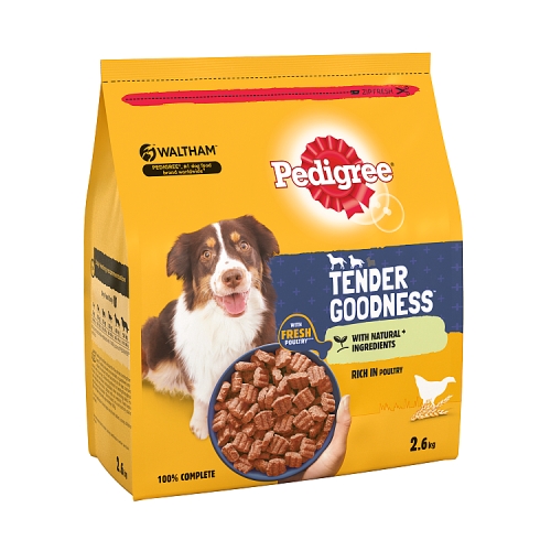 Pedigree Tender Goodness Dry Adult Dog Poultry 2.6kg.