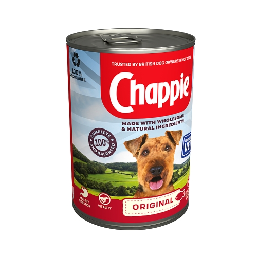 Chappie Adult Wet Dog Food Tin Original in Loaf 412g.