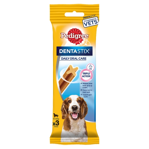 Pedigree Dentastix Daily Adult Medium Dog Treats 3xDental Sticks 77g.