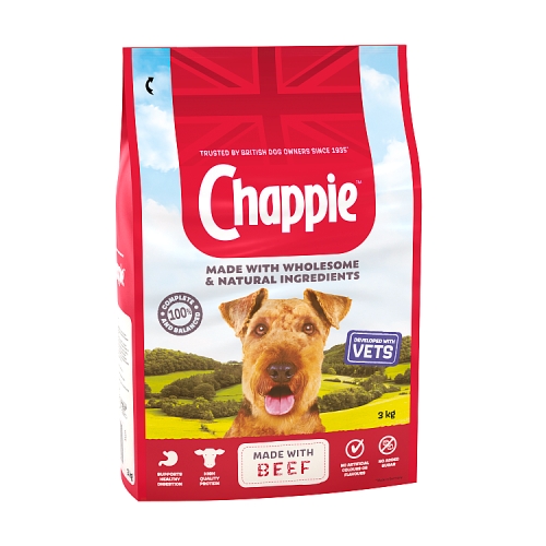 Chappie Complete Adult Dry Dog Food Beef & Wholegrain Cereal 3kg.
