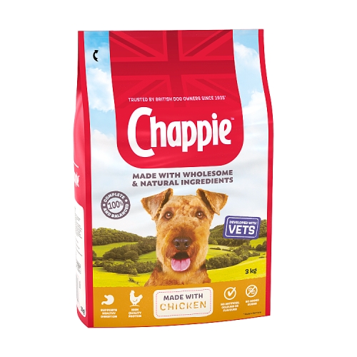 Chappie Complete Adult Dry Dog Food Chicken & Wholegrain Cereal 3kg.