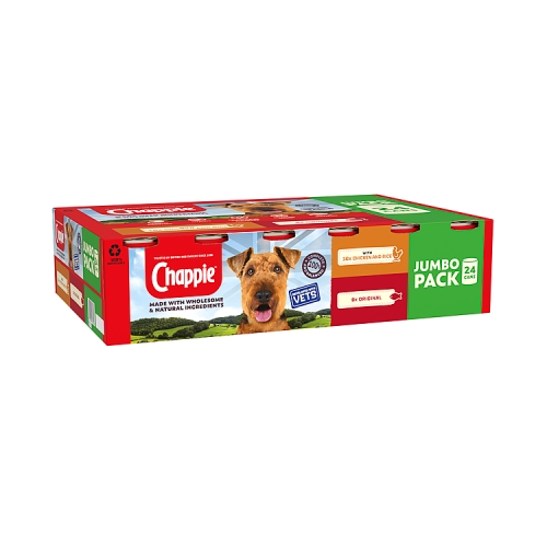 Chappie Adult Wet Dog Food Tins Favourites in Loaf 24x412g.