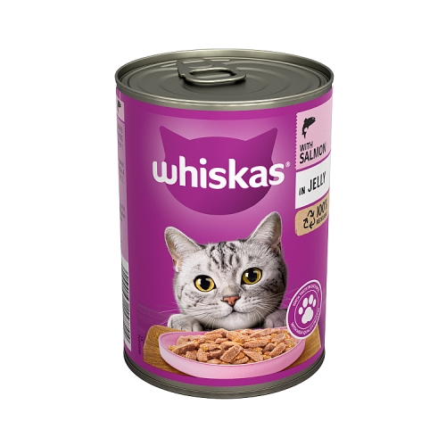 Whiskas Adult Wet Cat Food Salmon in Jelly Tin 400g.