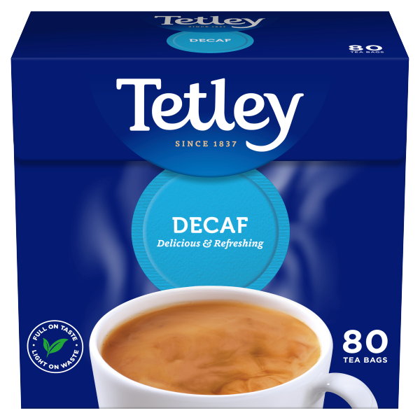 Tetley 80 Decaf Tea Bags 250g.