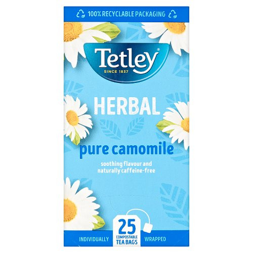 Tetley Herbal Pure Camomile 25 Compostable Tea Bags 37.5g.