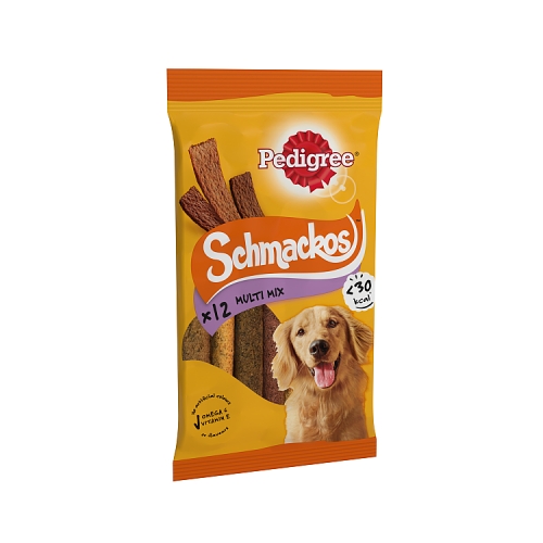 Pedigree Schmackos Adult Dog Treats Multi Mix 12 Strips 86g.