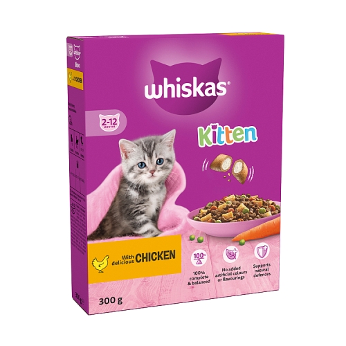 Whiskas Kitten Chicken Dry Cat Food 300g.