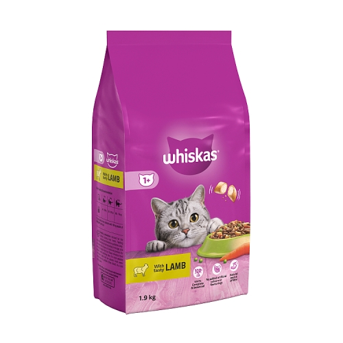 Whiskas 1+ Lamb Adult Dry Cat Food 1.9kg.