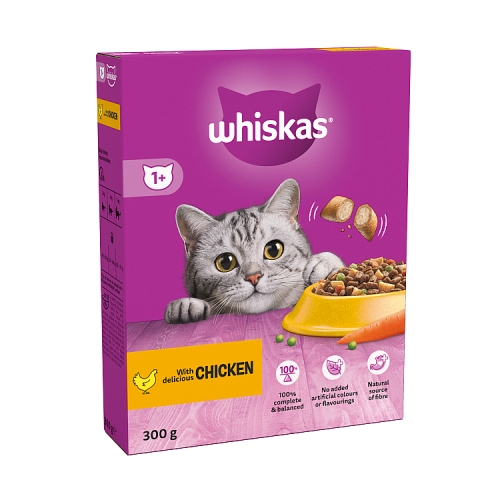 Whiskas 1+Chicken Adult Dry Cat Food 300g.