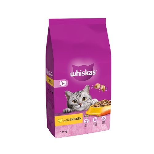 Whiskas 1+ Chicken Adult Dry Cat Food 1.9kg.