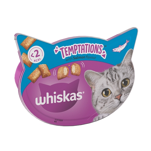 Whiskas Temptations Adult Cat Treats with Salmon Flavour 60g.