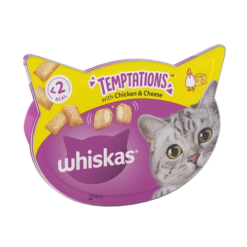 Whiskas Temptations Adult Cat Treats with Chicken & Cheese 60g.
