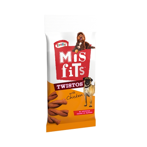 Misfits Twistos Dog Treats with Chicken 105g.