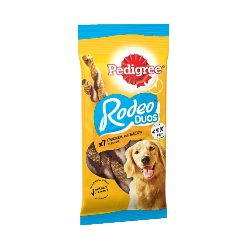 Pedigree Rodeo Duos Adult Dog Treats Chicken & Bacon 7 Chews 123g.